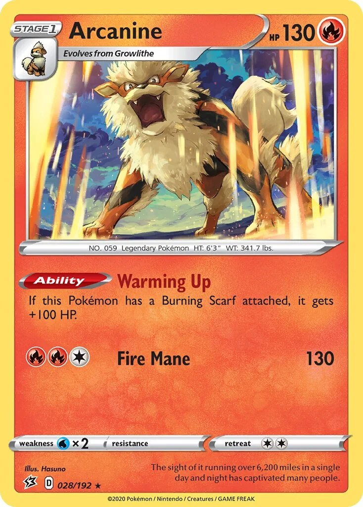 Arcanine 「RCL 028/192」「EN」