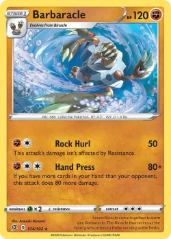 Barbaracle #104/192 · Pokémon
