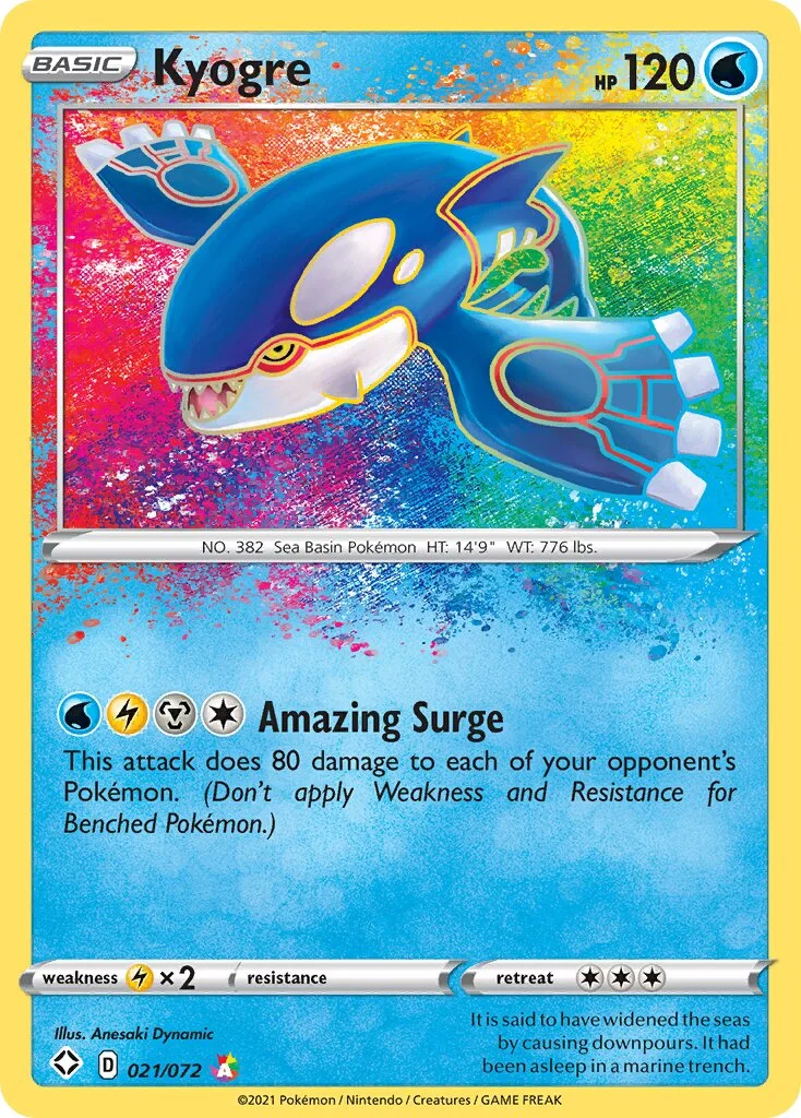 Kyogre 「SHF 021/072」「EN」