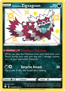 Galarian Zigzagoon 「SHF SV078/SV122」「EN」