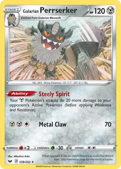 Galarian Perrserker #128/202 · Pokémon