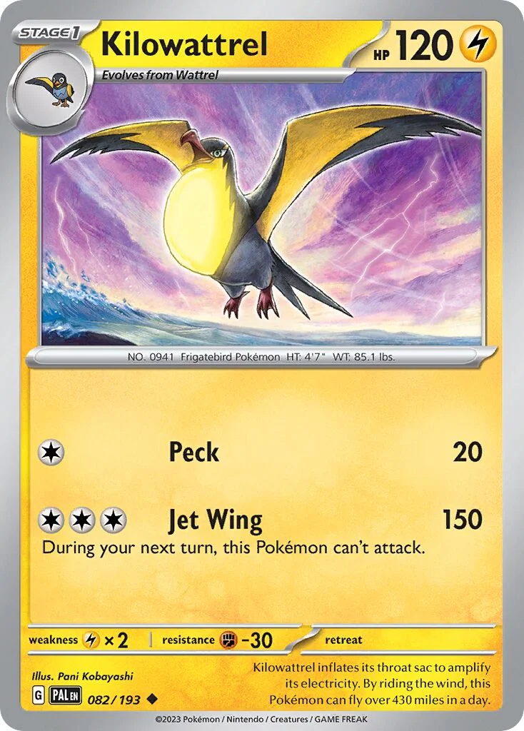 Kilowattrel 「BATTLE_ACADEMY_2024_PIKACHU 082/193」「EN」