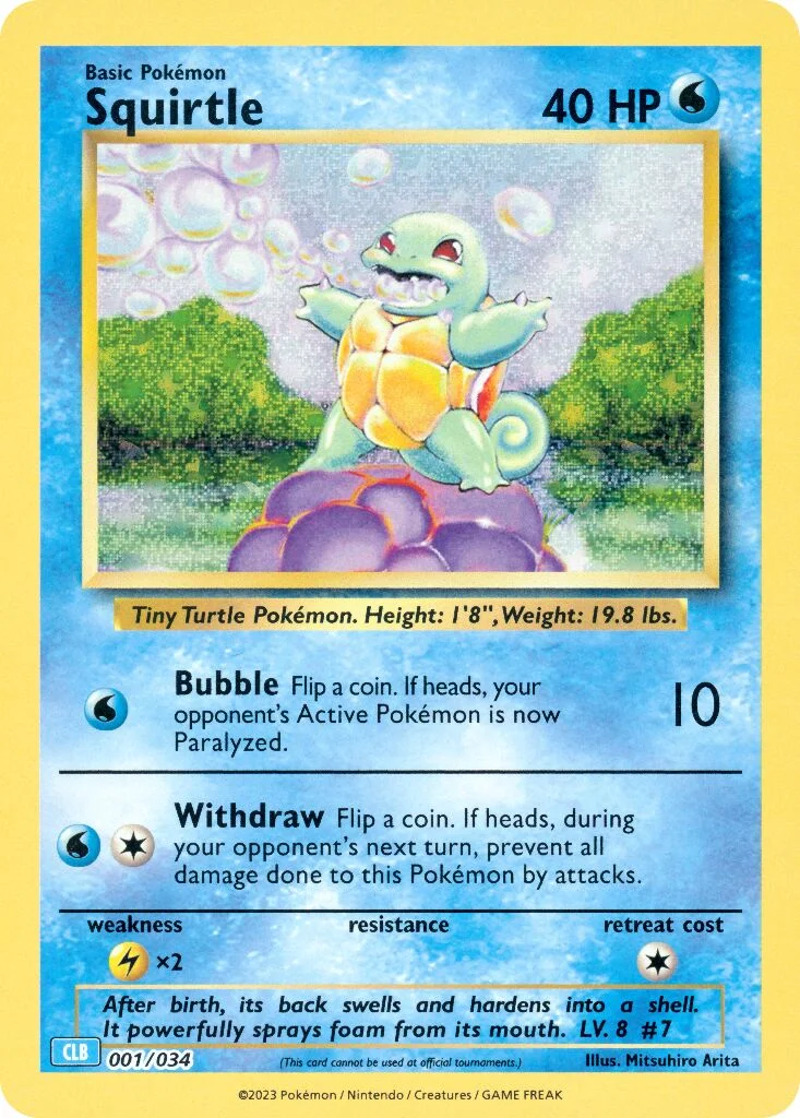 Squirtle 「CLB 001/034」「EN」