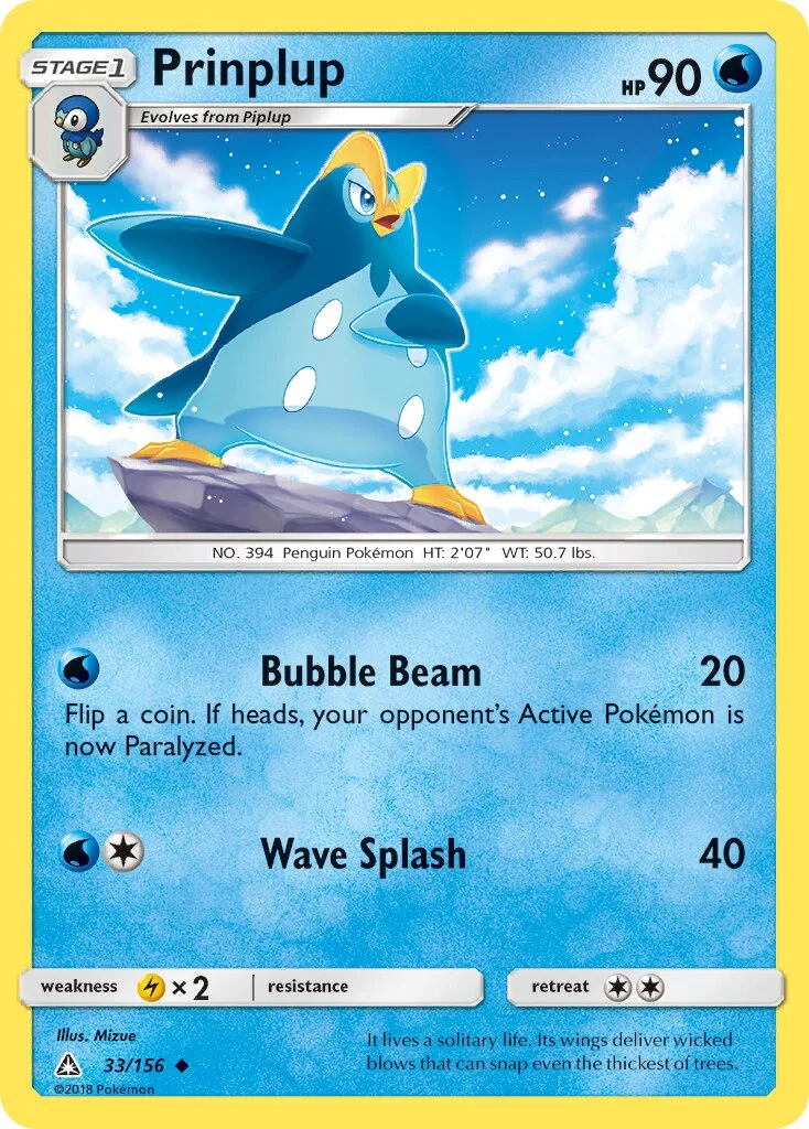 Prinplup 「SM_TRAINER_KIT_ALOLAN_SANDSLASH 33/156」「EN」