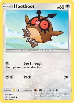 Hoothoot 「SM_TRAINER_KIT_ALOLAN_SANDSLASH 106/147」「EN」