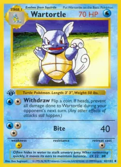 Wartortle 「TRAINER_DECK_B 42/102」「EN」