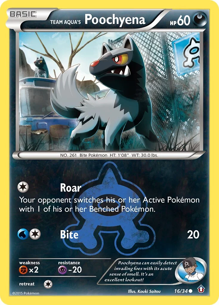 Team Aqua's Poochyena 「DCR 16/34」「EN」