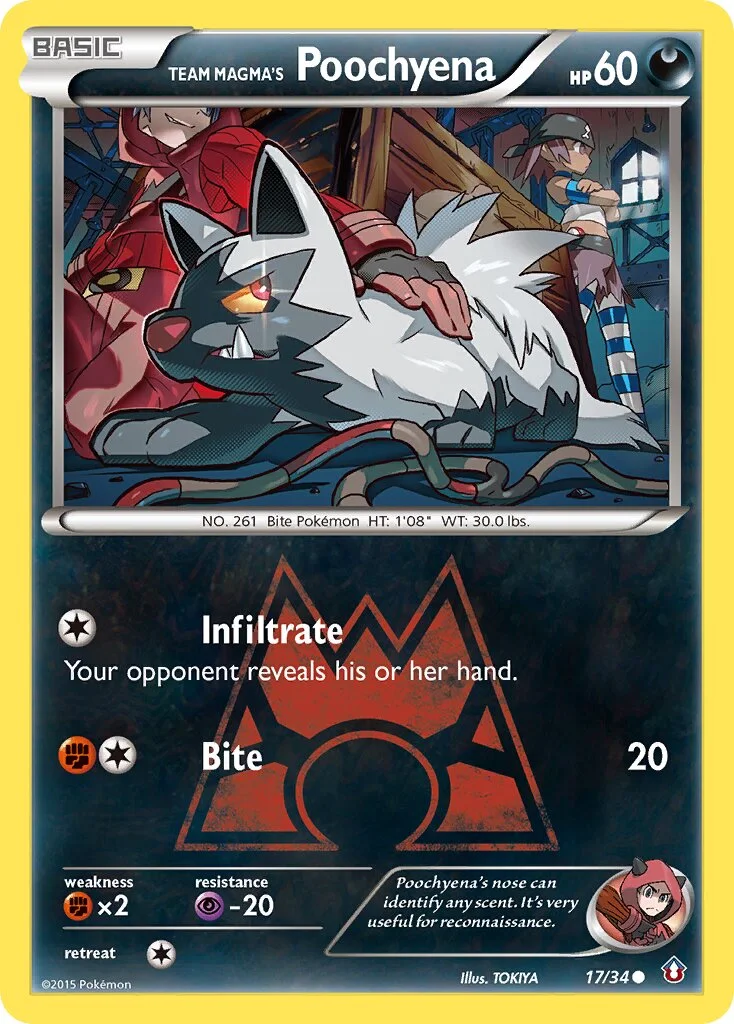 Team Magma's Poochyena 「DCR 17/34」「EN」