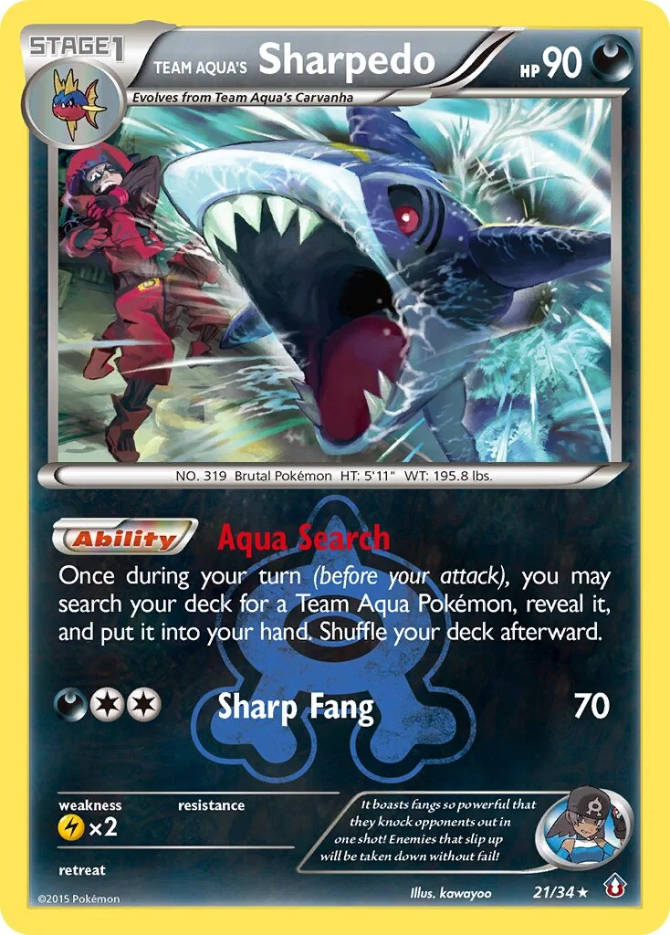 Team Aqua's Sharpedo 「DCR 21/34」「EN」