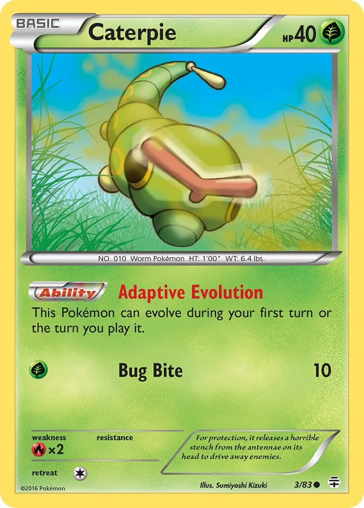 Caterpie 「GEN 3/83」「EN」
