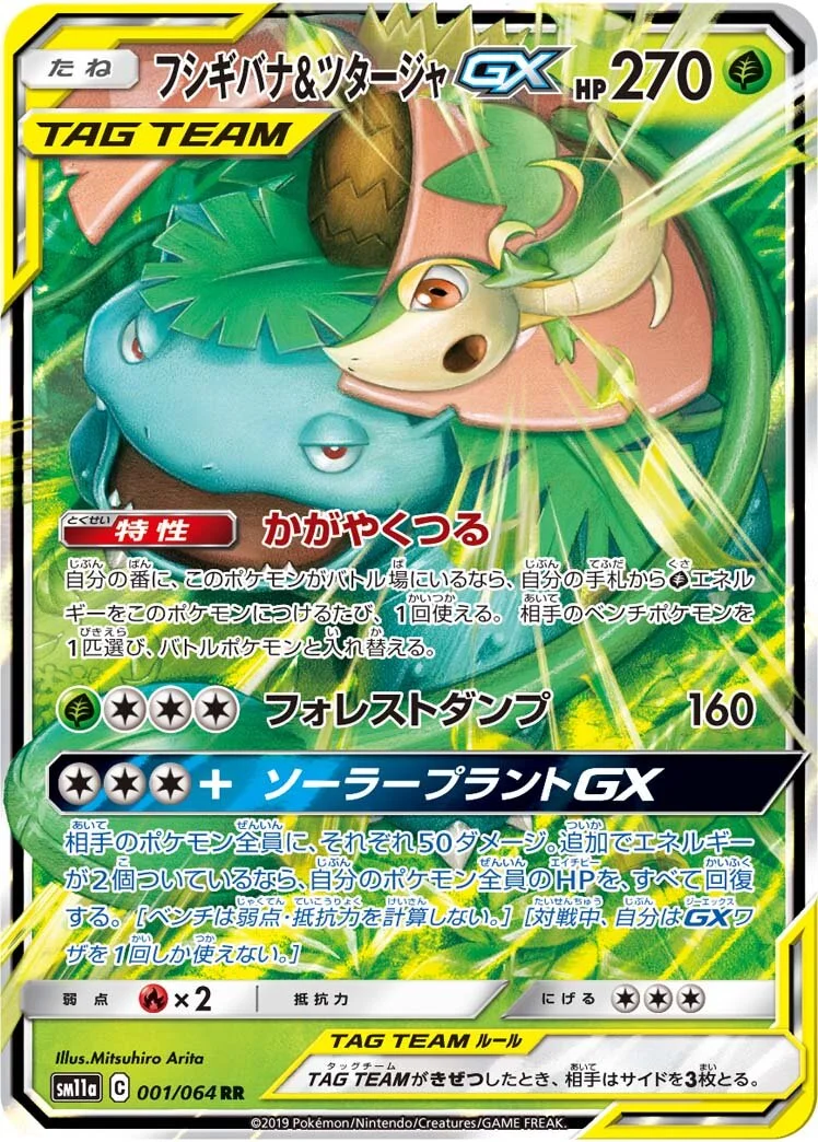 Venusaur & Snivy-GX 「SM11A 001/064」「JP」