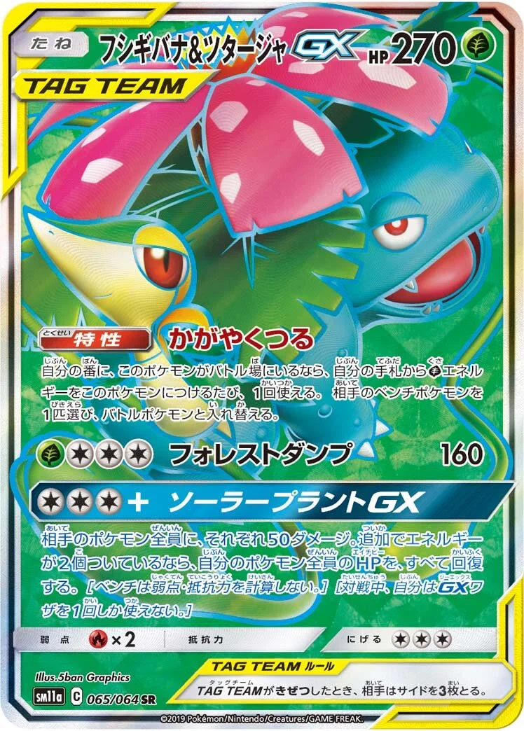 Venusaur & Snivy-GX 「SM11A 065/064」「JP」