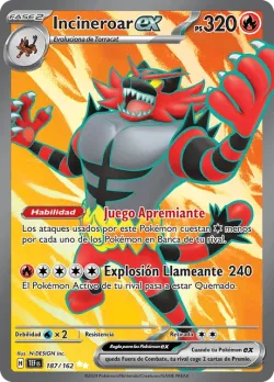 Incineroar ex #187/162 · Pokémon
