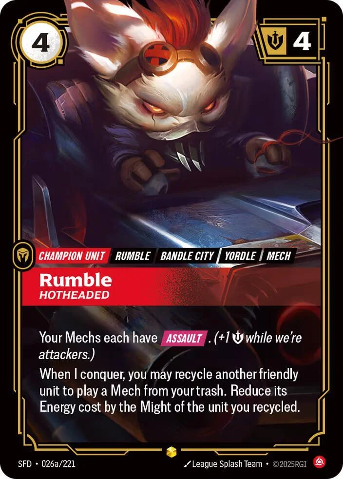 Rumble Hotheaded Alternate Art 「026a/221」「EN」