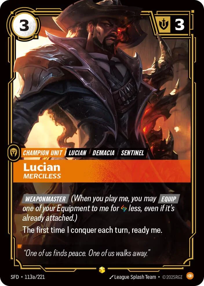 Lucian Merciless Alternate Art 「113a/221」「EN」
