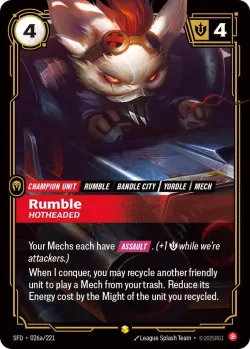 Rumble Hotheaded Alternate Art 「026a/221」「EN」
