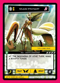 Solemn Strategist — First Bounty - 1st Edition #072/161 · Shard Bugs