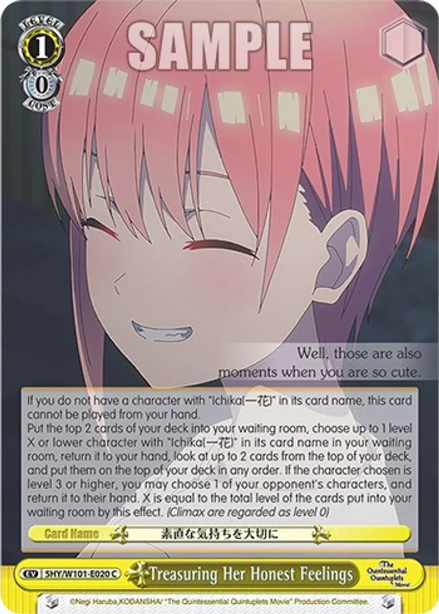 Treasuring Her Honest Feelings 「5HY/W101-E020」「EN」
