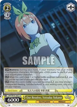 Our Resolve, Yotsuba Nakano #5HY/W101-E011 · Weiss Schwarz