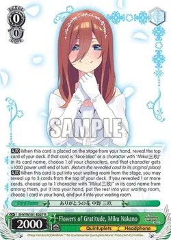 Flowers of Gratitude, Miku Nakano #5HY/W101-E027 · Weiss Schwarz