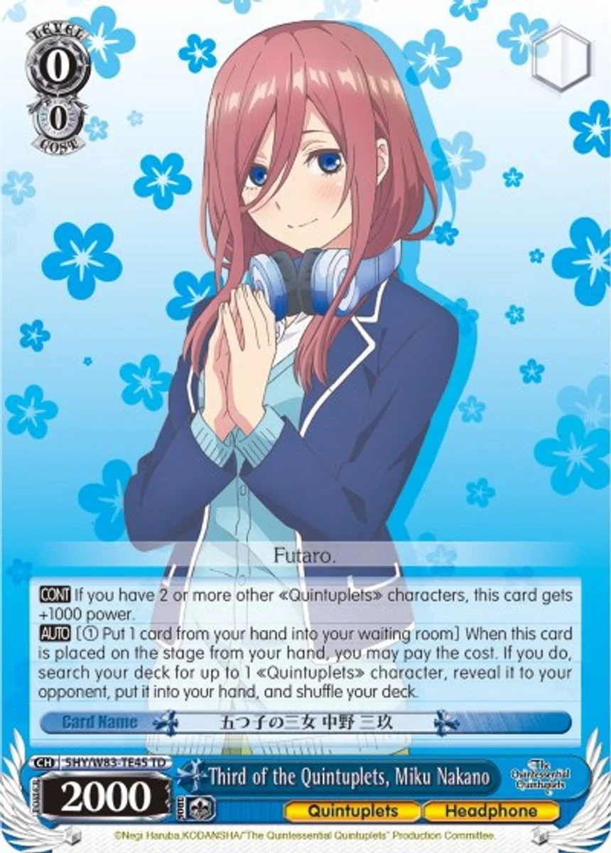 Third of the Quintuplets, Miku Nakano 「5HY/W83-TE45」「EN」