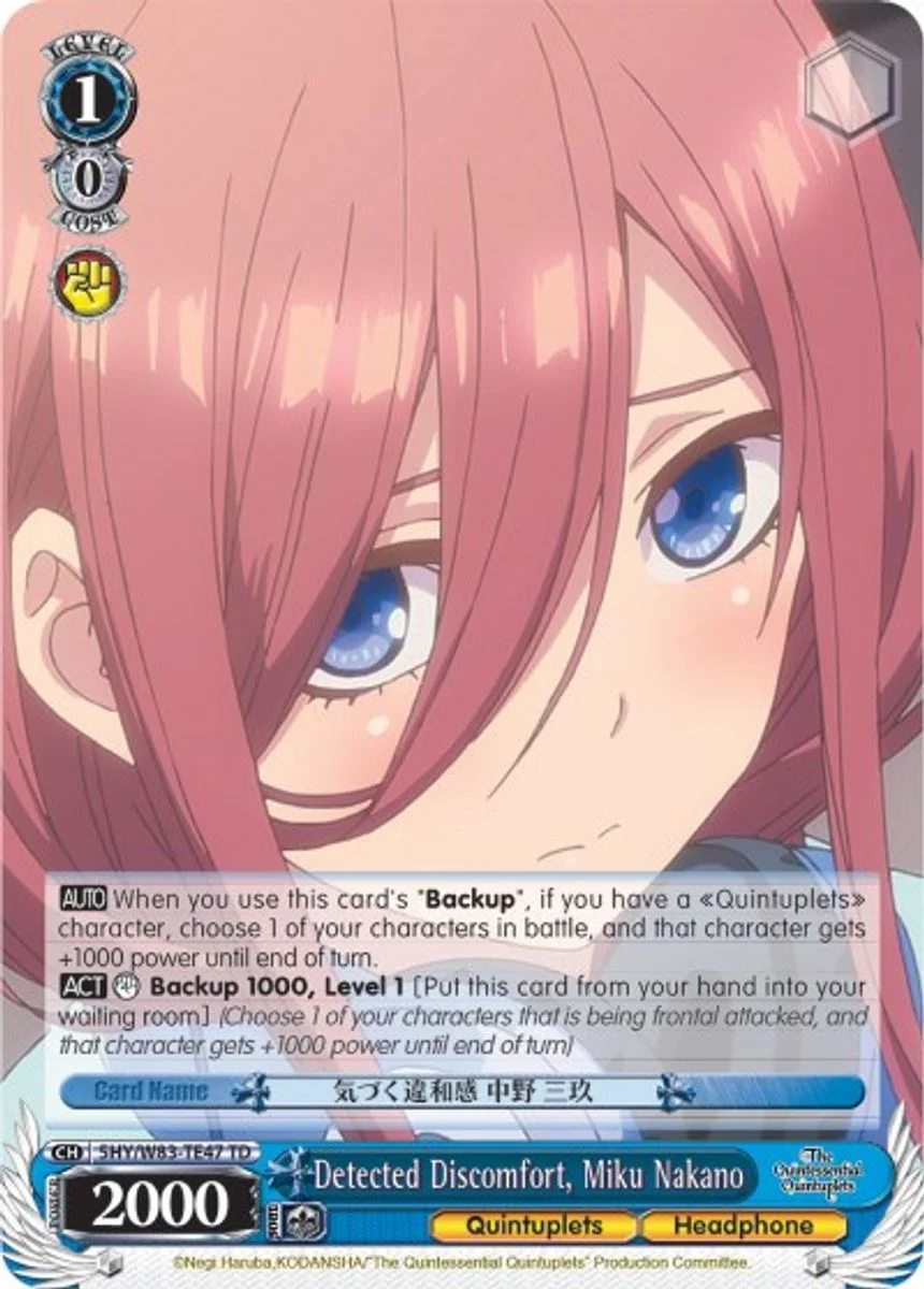 Detected Discomfort, Miku Nakano 「5HY/W83-TE47」「EN」