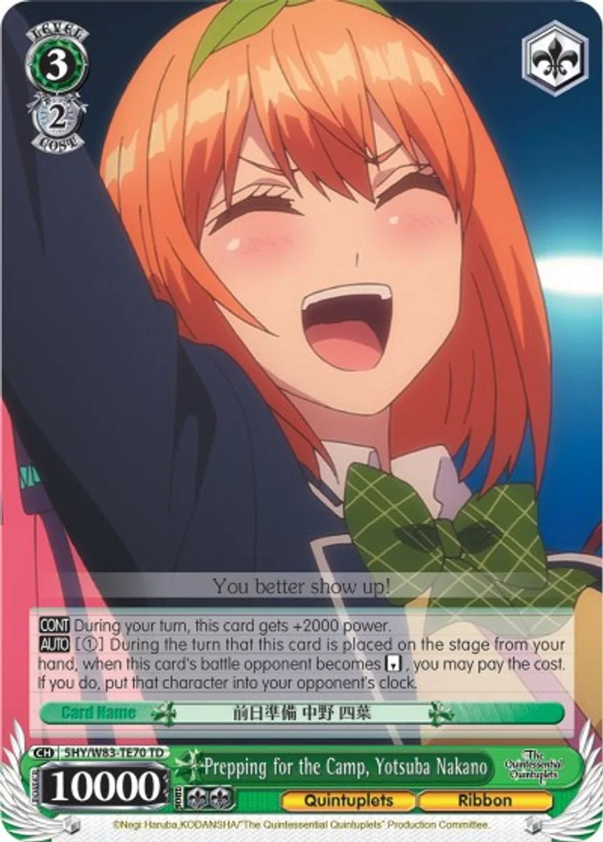 Prepping for the Camp, Yotsuba Nakano 「5HY/W83-TE70」「EN」