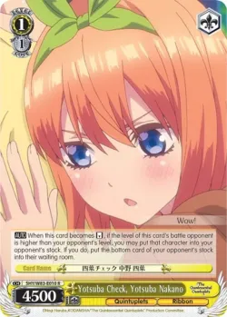 Yotsuba Check, Yotsuba Nakano #5HY/W83-E010 · Weiss Schwarz