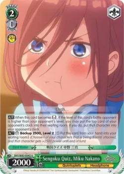 Sengoku Quiz, Miku Nakano #5HY/W83-E042 · Weiss Schwarz