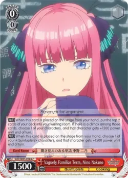 Vaguely Familiar Term, Nino Nakano #5HY/W83-E089 · Weiss Schwarz