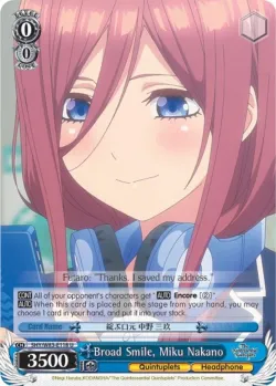 Broad Smile, Miku Nakano 「5HY/W83-E118」「EN」