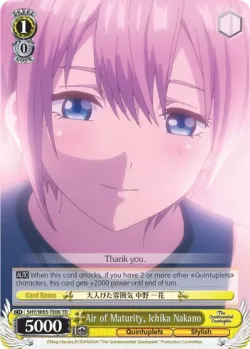 Air of Maturity, Ichika Nakano #5HY/W83-TE06 · Weiss Schwarz