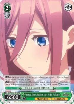 Words She Couldn't Say, Miku Nakano #5HY/W83-TE40 · Weiss Schwarz