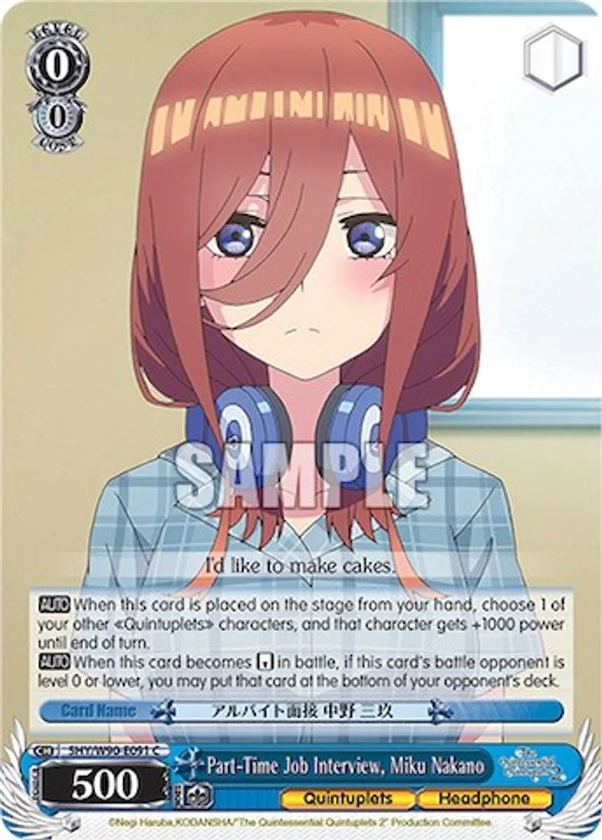 Part-Time Job Interview, Miku Nakano 「5HY/W90-E091」「EN」