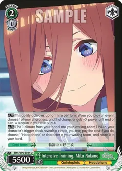 Intensive Training, Miku Nakano #5HY/W90-E034 · Weiss Schwarz
