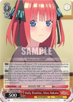 Daily Routine, Nino Nakano #5HY/W90-E053 · Weiss Schwarz
