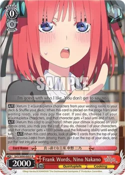 Frank Words, Nino Nakano #5HY/W90-E057 · Weiss Schwarz
