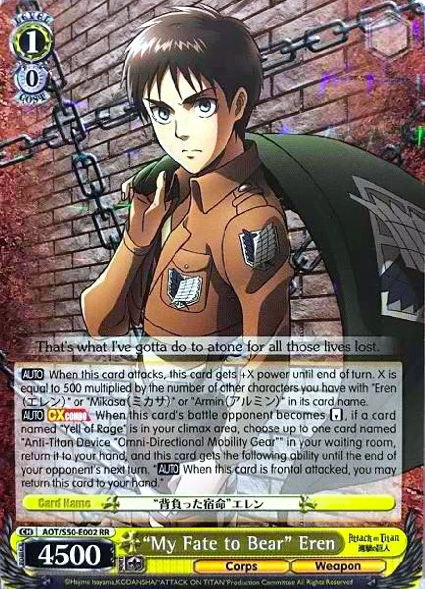 "My Fate to Bear" Eren 「AOT/S50-E002」「EN」