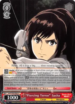 "Piercing Terror" Sasha #AOT/S50-E062 · Weiss Schwarz