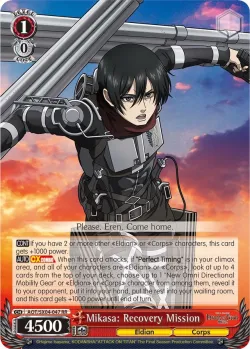 Mikasa: Recovery Mission #AOT/SX04-047 · Weiss Schwarz