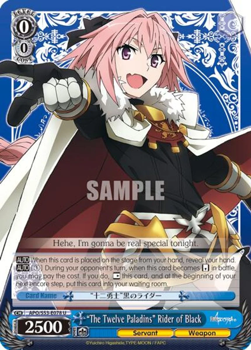 "The Twelve Paladins" Rider of Black 「APO/S53-E078」「EN」