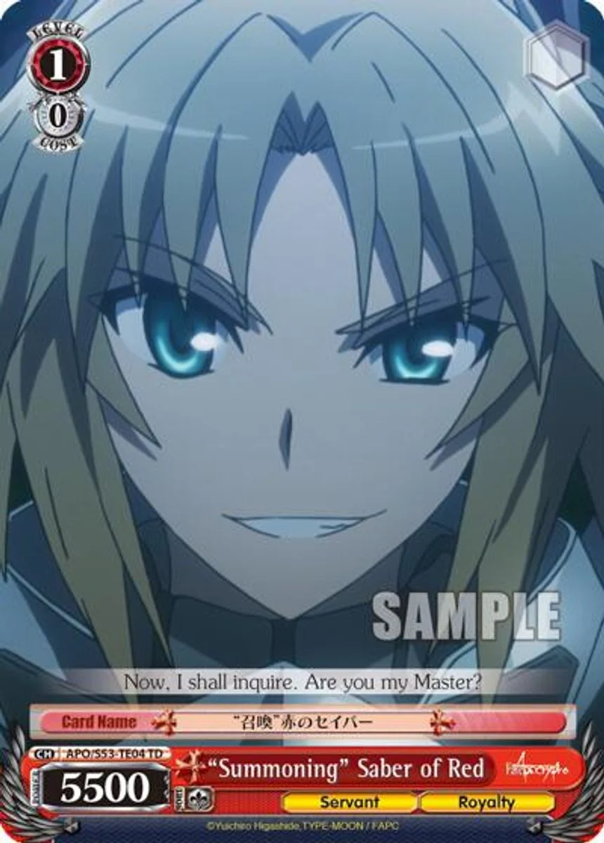 "Summoning" Saber of Red 「APO/S53-TE04」「EN」