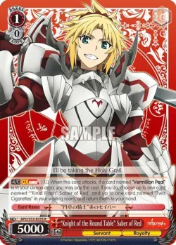 "Knight of the Round Table" Saber of Red #APO/S53-E035 · Weiss Schwarz