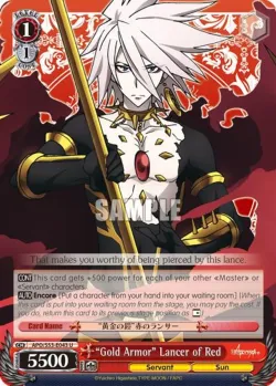 "Gold Armor" Lancer of Red #APO/S53-E043 · Weiss Schwarz