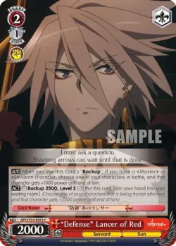 "Defense" Lancer of Red #APO/S53-E053 · Weiss Schwarz