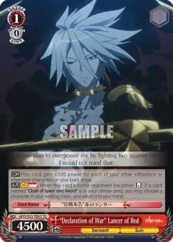 "Declaration of War" Lancer of Red 「APO/S53-TE03」「EN」