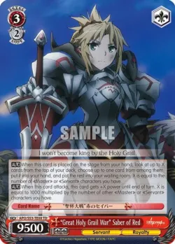 "Great Holy Grail War" Saber of Red 「APO/S53-TE08」「EN」
