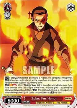 Zuko: For Honor #ATLA/WX04-049 · Weiss Schwarz