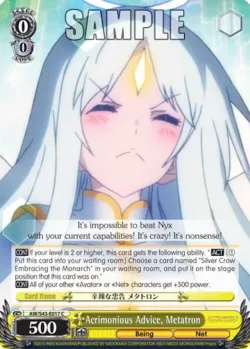 Acrimonious Advice, Metatron #AW/S43-E017 · Weiss Schwarz