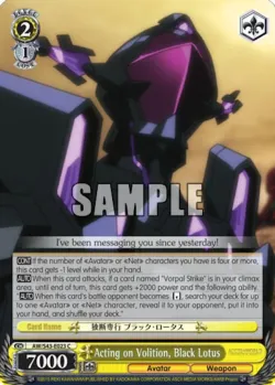 Acting on Volition, Black Lotus #AW/S43-E023 · Weiss Schwarz